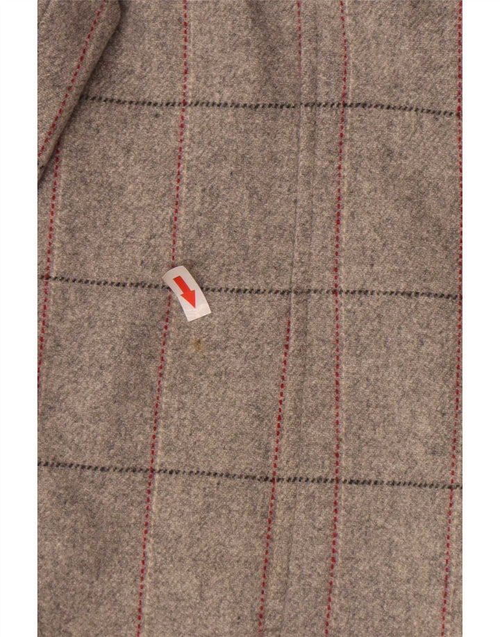 Marks & Spencer Dame Dobbeltradet Frakke UK 18 XL Grå ternet New Wool