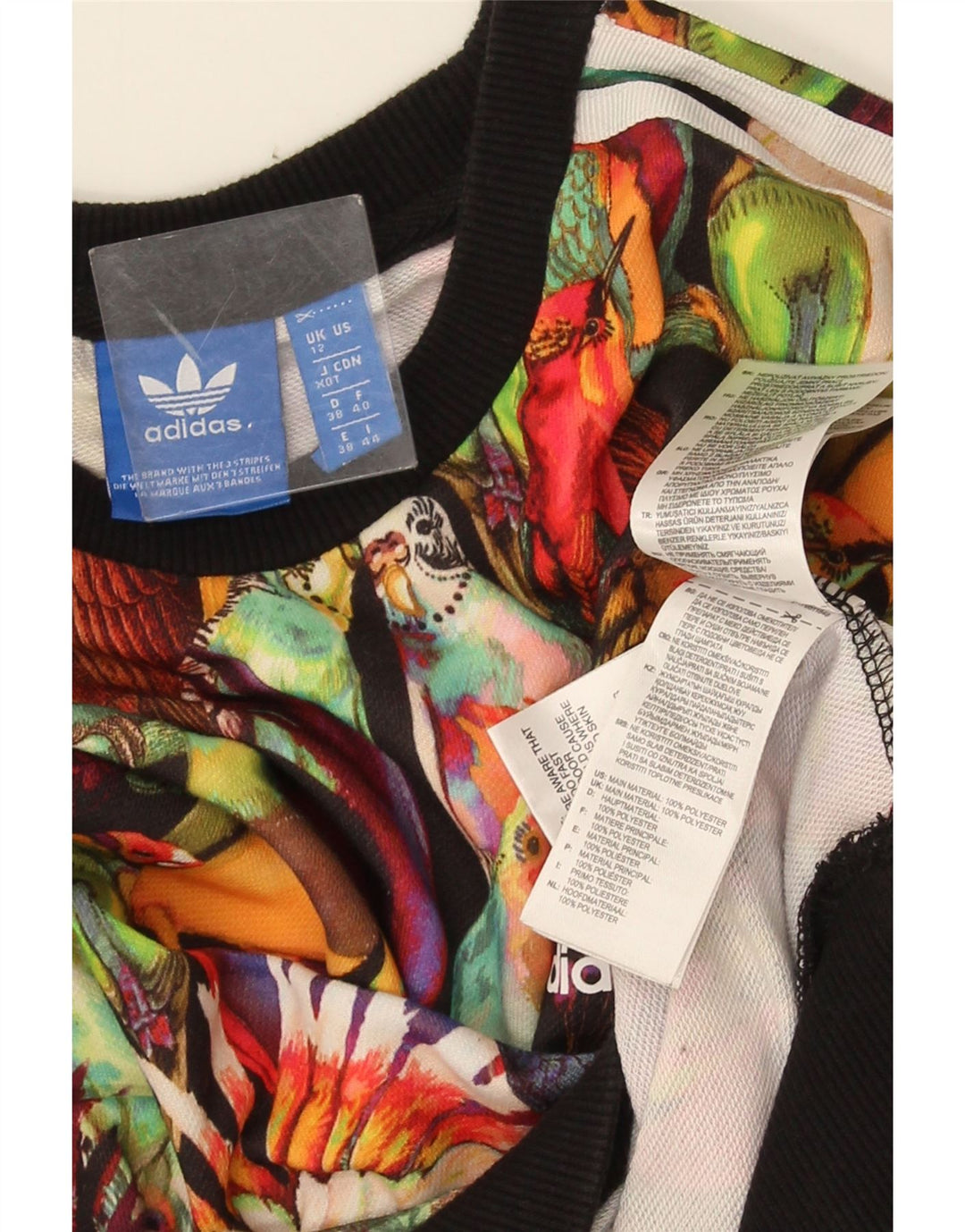 Adidas Womens Crop Sweatshirt Jumper UK 12 Medium Flerfarvet