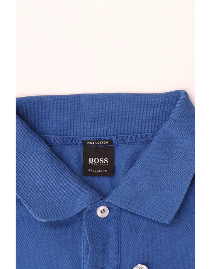 Hugo Boss Herre Regular Fit Polo Shirt Stor Blå Bomuld