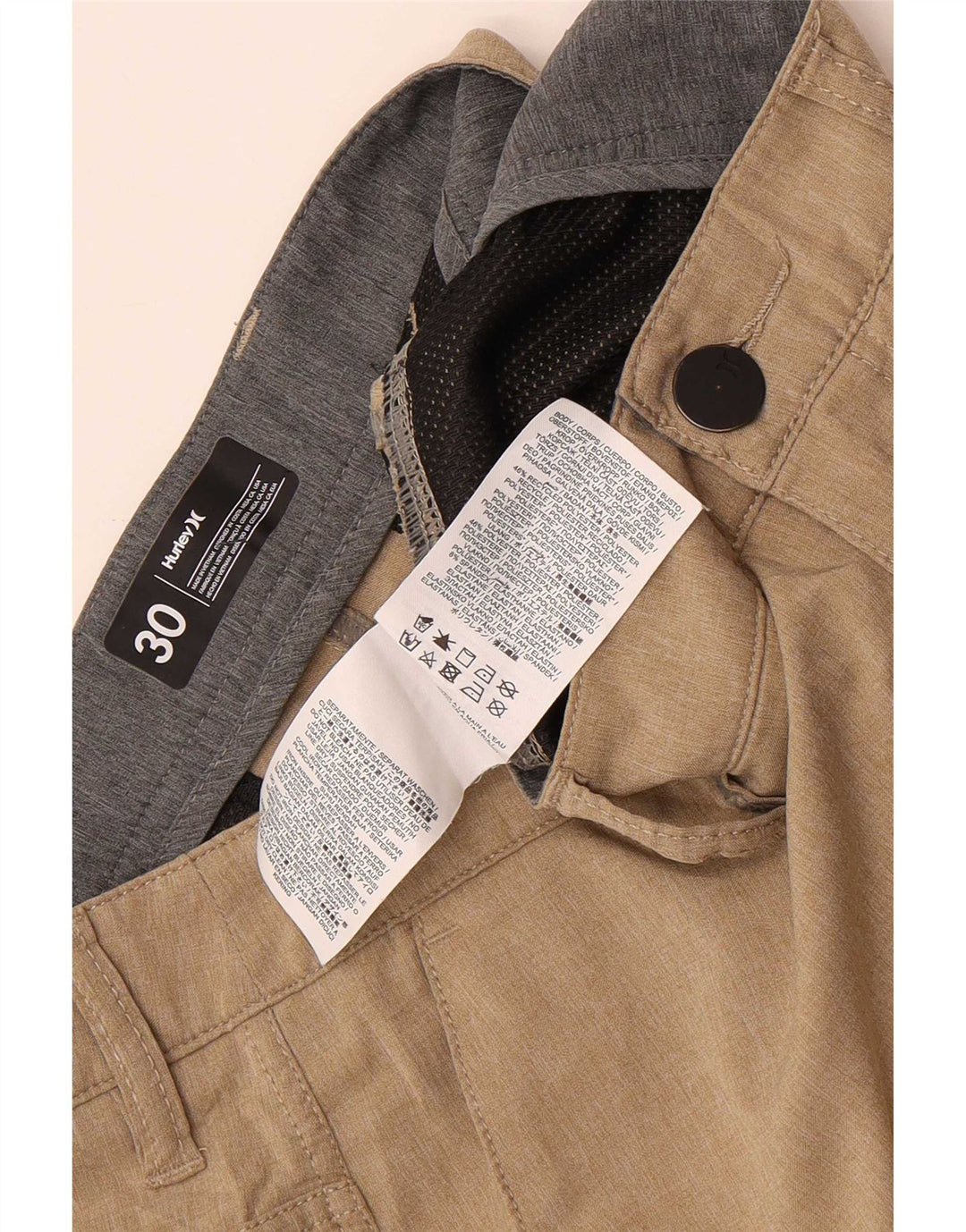 Hurley Herre Chino Shorts W30 Medium Beige Polyester