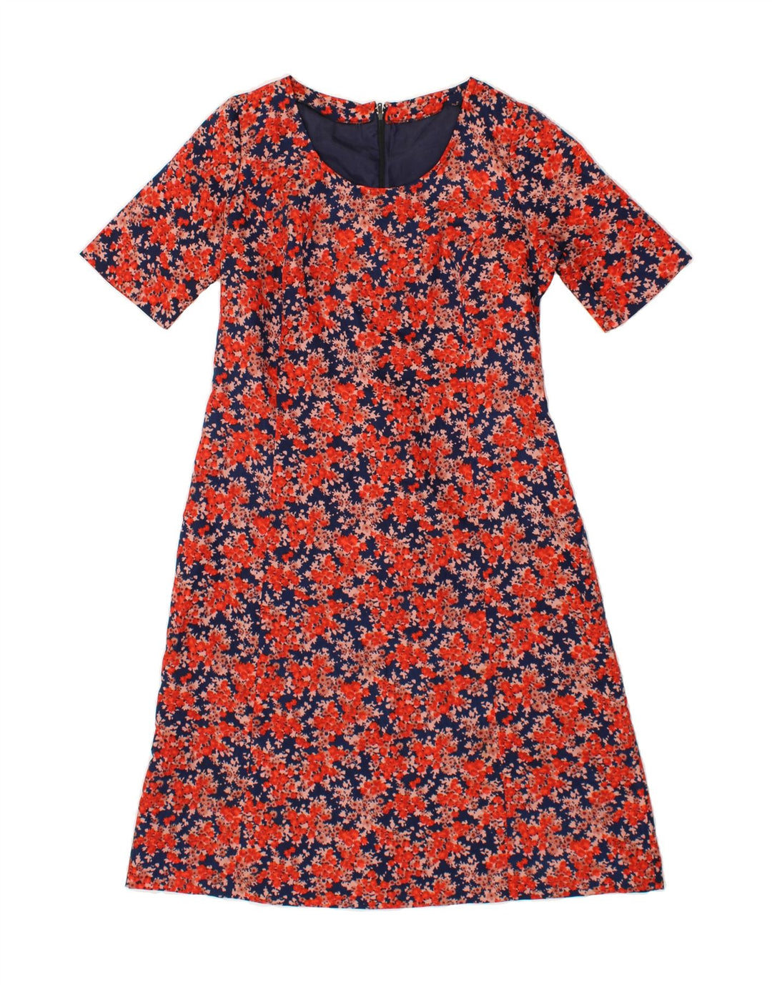 VINTAGE Womens A-Line Dress UK 12 Medium Red Floral Vintage Vintage and Second-Hand Vintage from Messina Hembry 