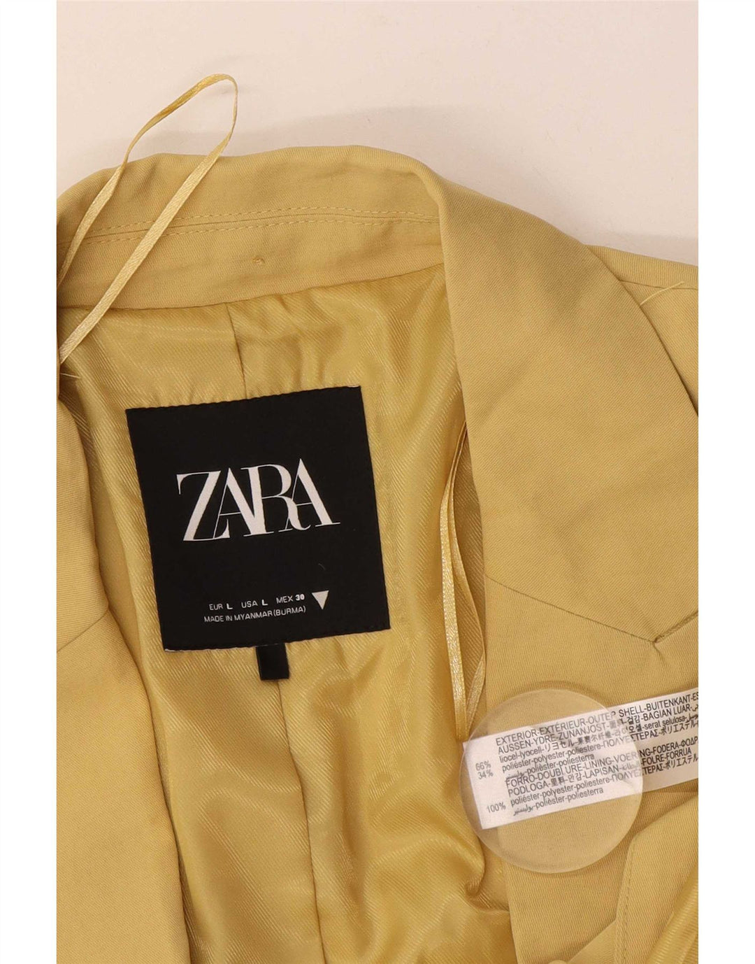 Zara Dame 2 Button Blazer Jacket UK 16 Large Black Lyocell