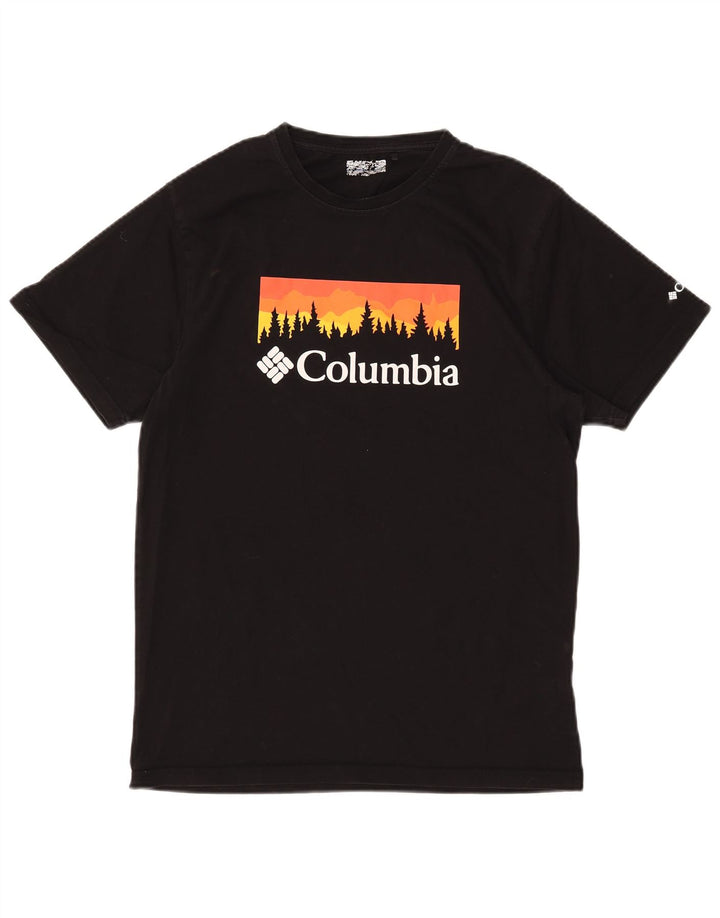 Columbia Herre grafisk T-shirt Top Medium Sort Bomuld