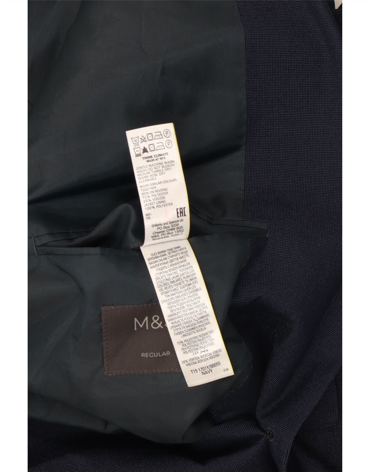 Marks & Spencer Herre 2-knaps blazerjakke UK 46 XL Marineblå polyester