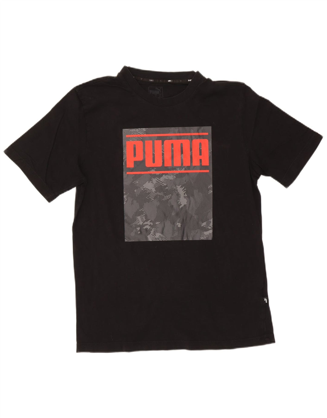 Puma Herre Grafisk T-Shirt Top Medium Sort Bomuld