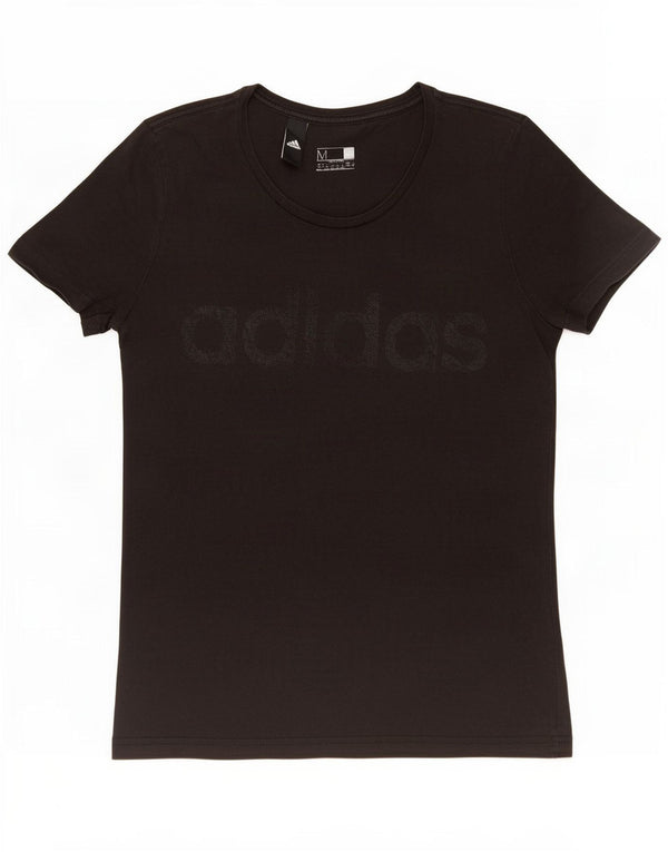 Adidas Womens Graphic T-Shirt Top UK 12/14 Medium Black
