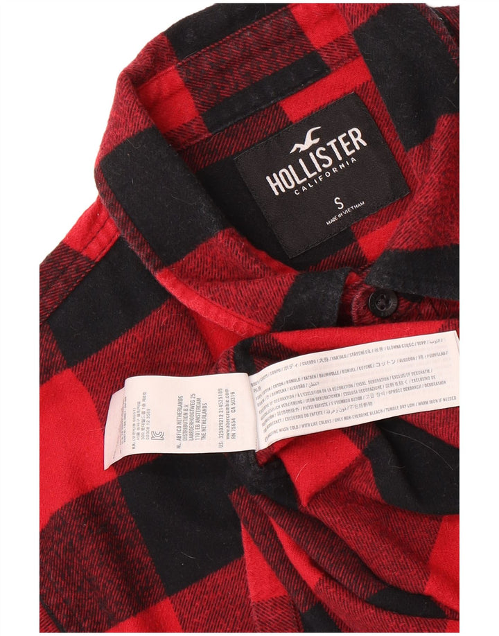 Hollister Flanelskjorte til mænd, lille rød ternet bomuld