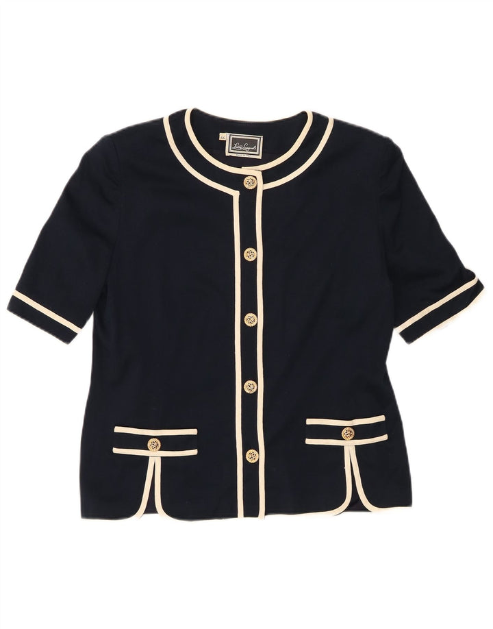 LUISA SPAGNOLI Kortærmet blazerjakke til kvinder IT 44 Medium Navyblå