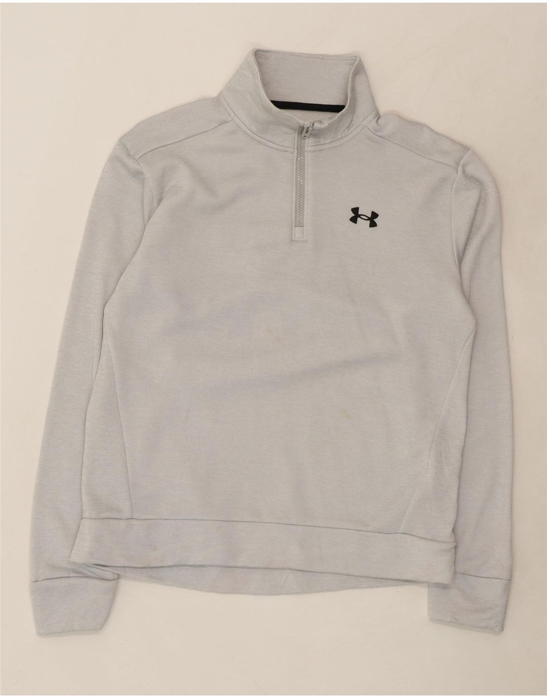 UNDER ARMOUR Mens Zip Neck Sweatshirt Jumper Small Blue Polyester Vintage Under Armour and Second-Hand Under Armour from Messina Hembry 