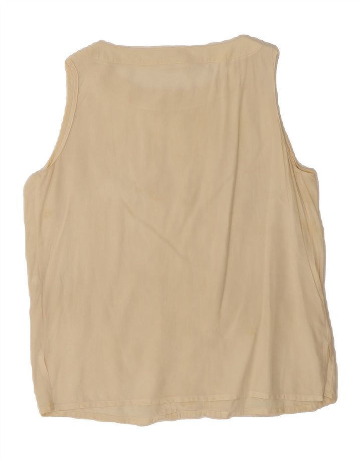 VINTAGE Womens Sleeveless Blouse Top UK 14 Large White Vintage Vintage and Second-Hand Vintage from Messina Hembry 