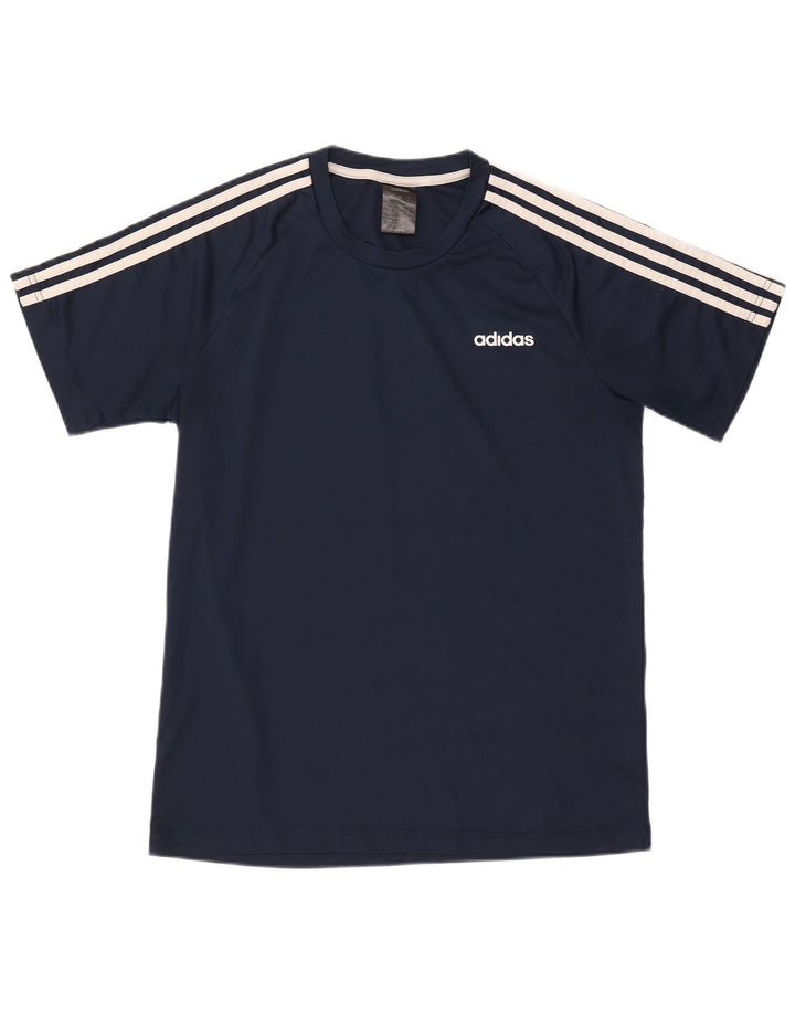 ADIDAS Herre Climalite T-Shirt Top Medium Marineblå Polyester
