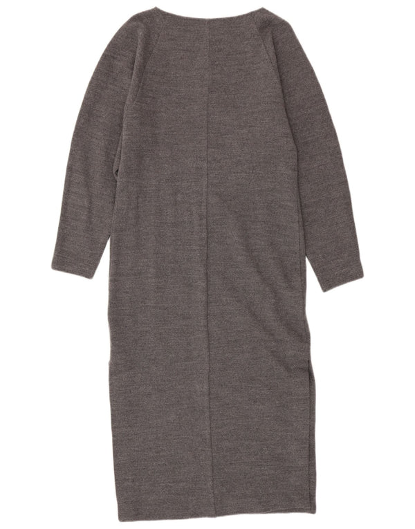 Cos Dame Langærmet Jumper Dress UK 10 Small Grey Uld