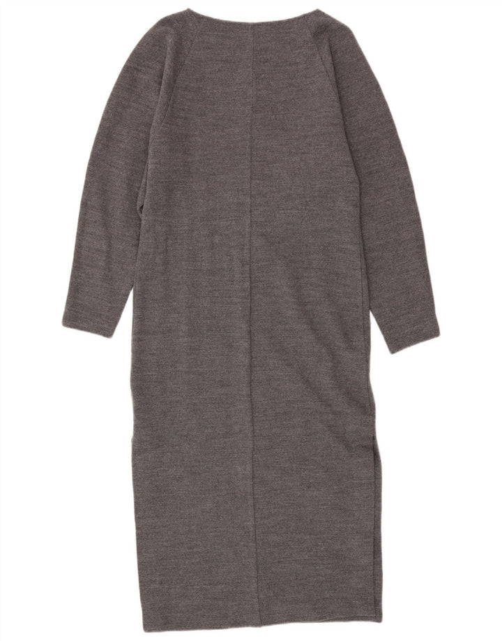 Cos Dame Langærmet Jumper Dress UK 10 Small Grey Uld