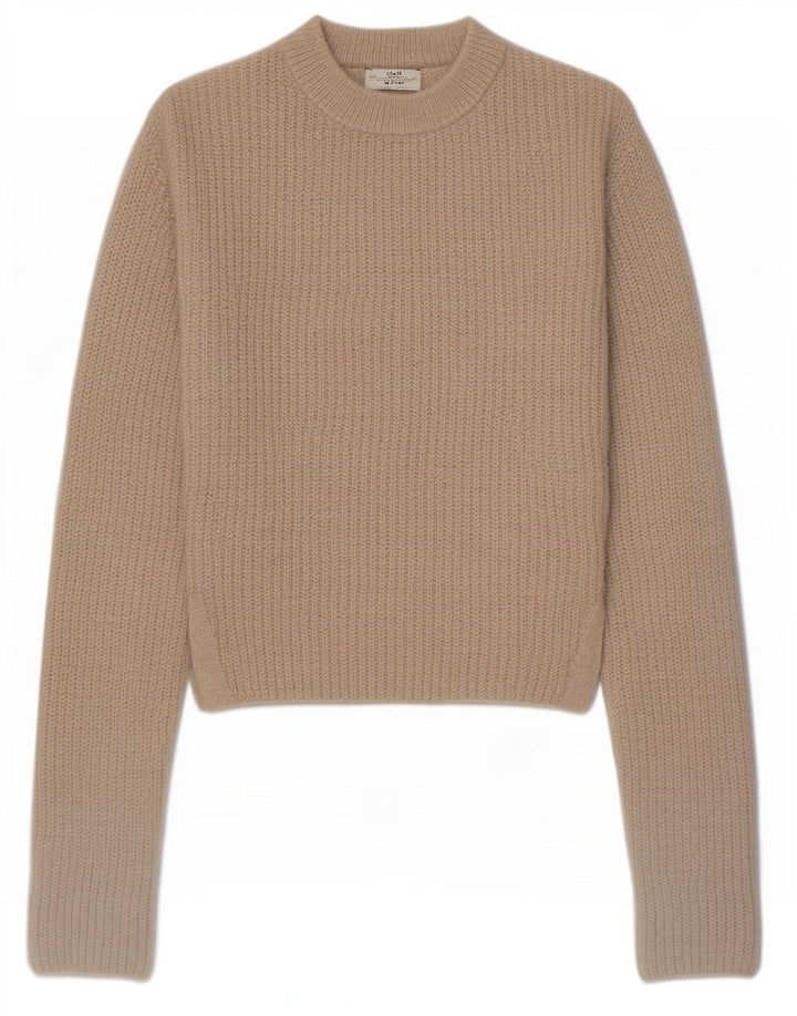 Zara Womens Crop Turtle Neck Jumper Sweater UK 12 Medium Beige Polyester