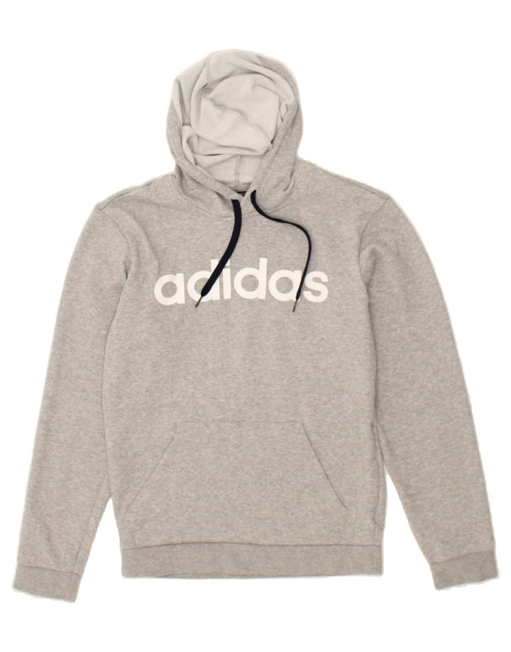 ADIDAS Mens Graphic Hoodie Jumper Small Grey Cotton Vintage Adidas and Second-Hand Adidas from Messina Hembry 