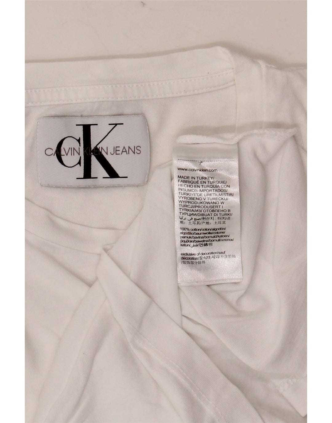 CALVIN KLEIN JEANS Grafisk T-shirt top til mænd Lille hvid bomuld