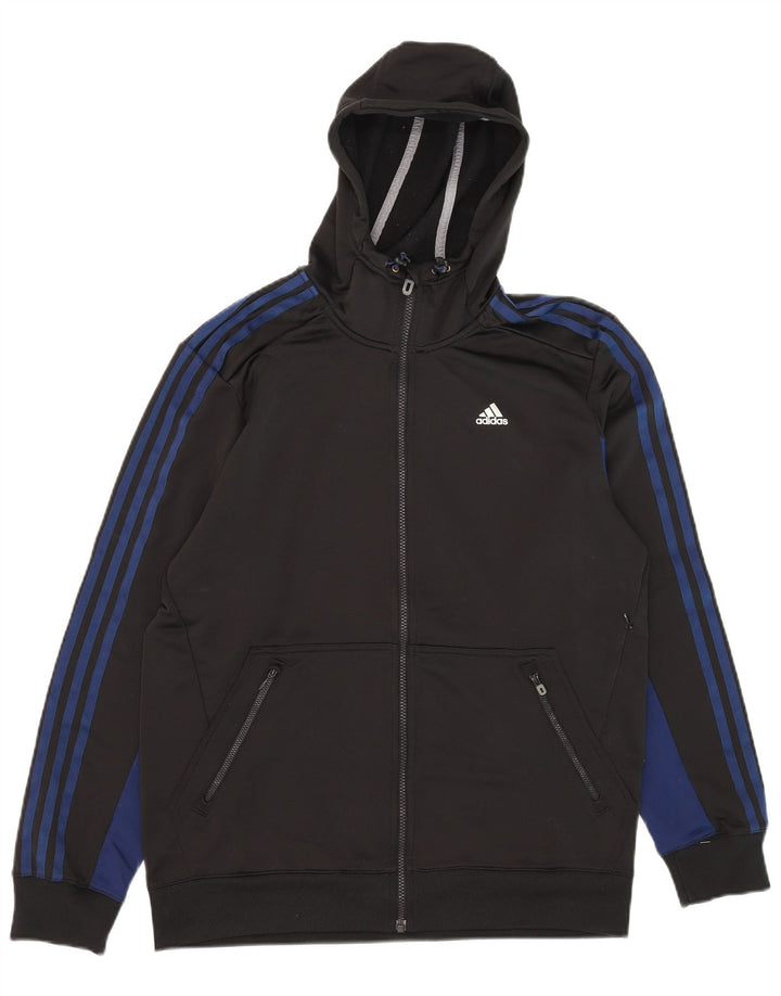 Adidas Herre Climalite Hættetrøje med lynlås mellem sort Colourblock Polyester