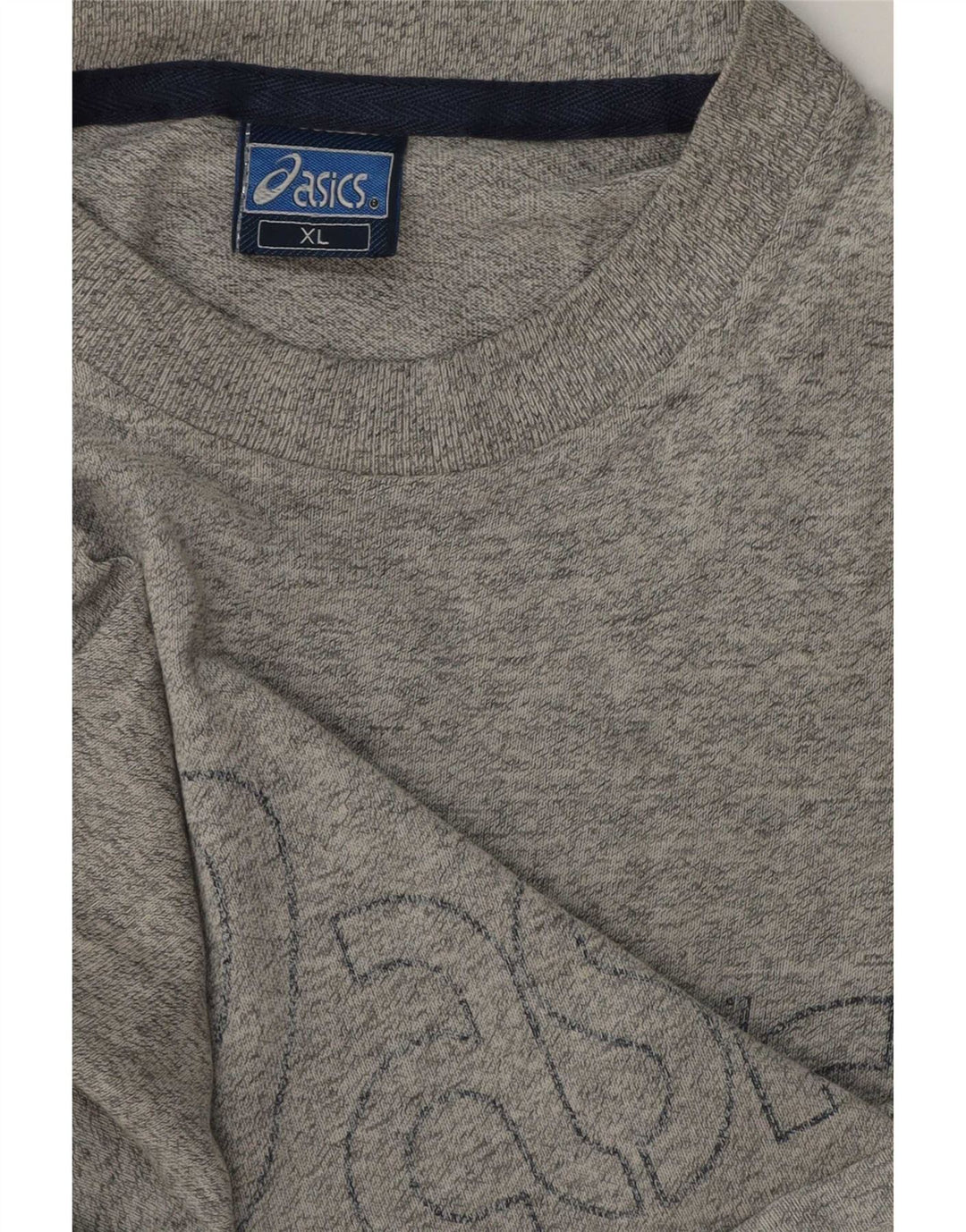Asics Herre Grafisk T-Shirt Top XL Grå Flecked Bomuld