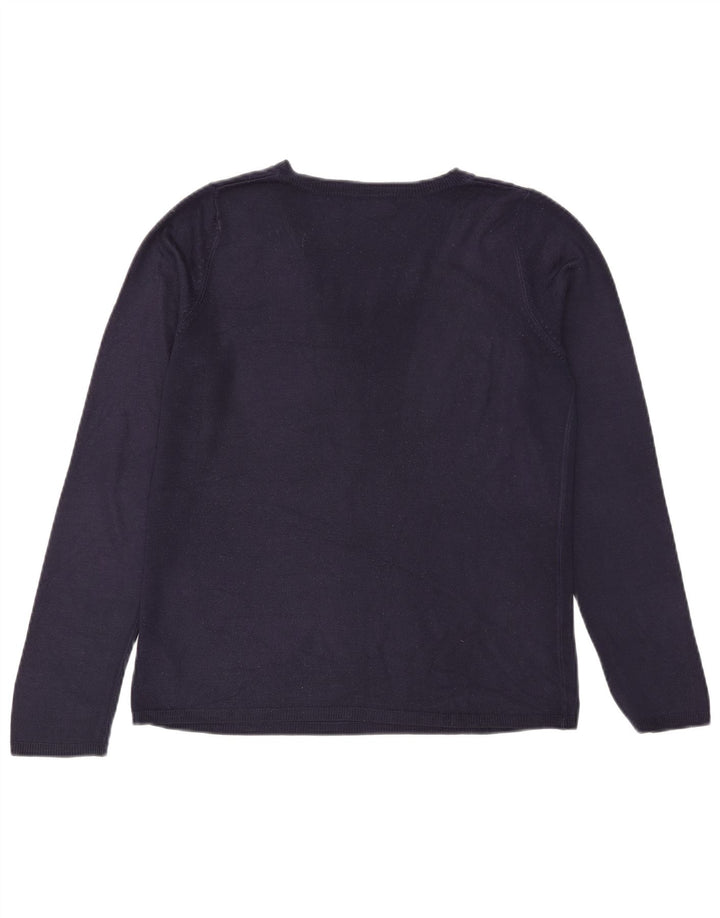 Marks & Spencer Dame V-hals sweater UK 12 Medium Navy Blue
