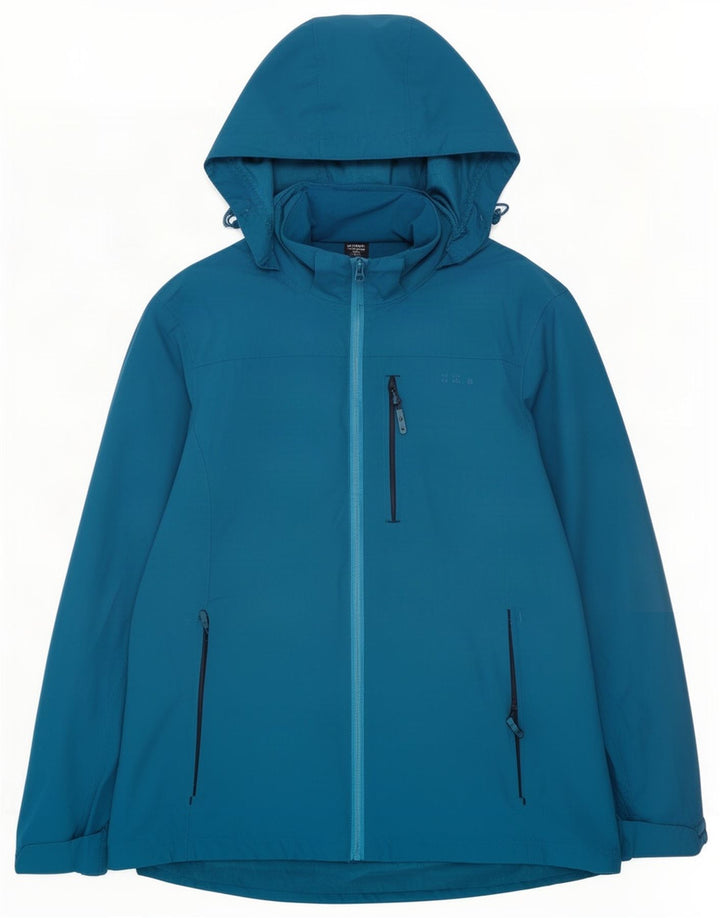 Mountain Warehouse Dame Regnjakke med hætte UK 16 Stor Blå Polyester