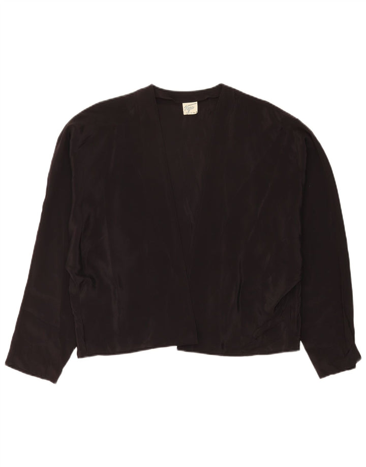 Vintage Kvinders Oversized Bolero Top IT 44 Medium Black Acetate