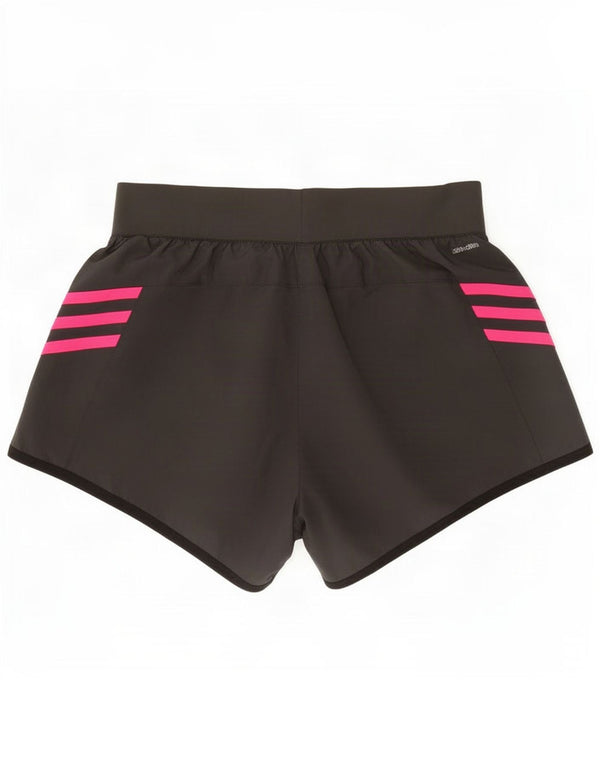 Adidas Womens Climalite Sportshorts UK 4/6 XS Gråstribet polyester
