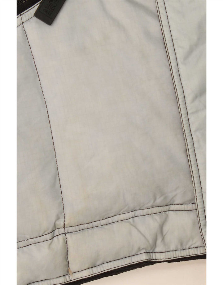 Vintage Herre Hætte Loose Fit Skijakke EU 48 Medium Grå Polyamid