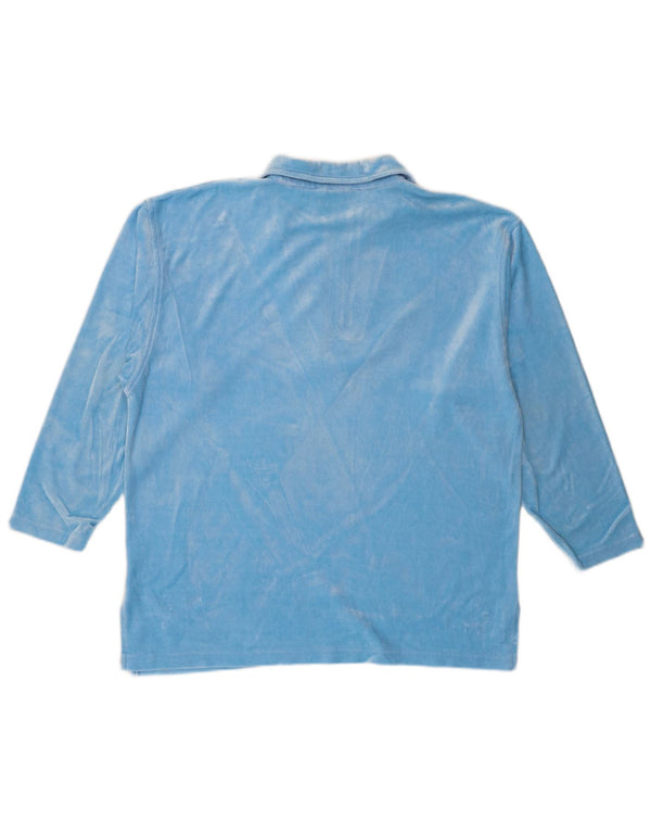 New Port Herre 1/4 Zip Top Langærmet Medium Blue Modal