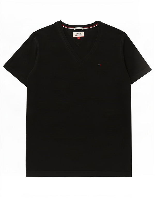 Tommy Hilfiger Dame T-Shirt Top UK 12 Medium Sort Bomuld