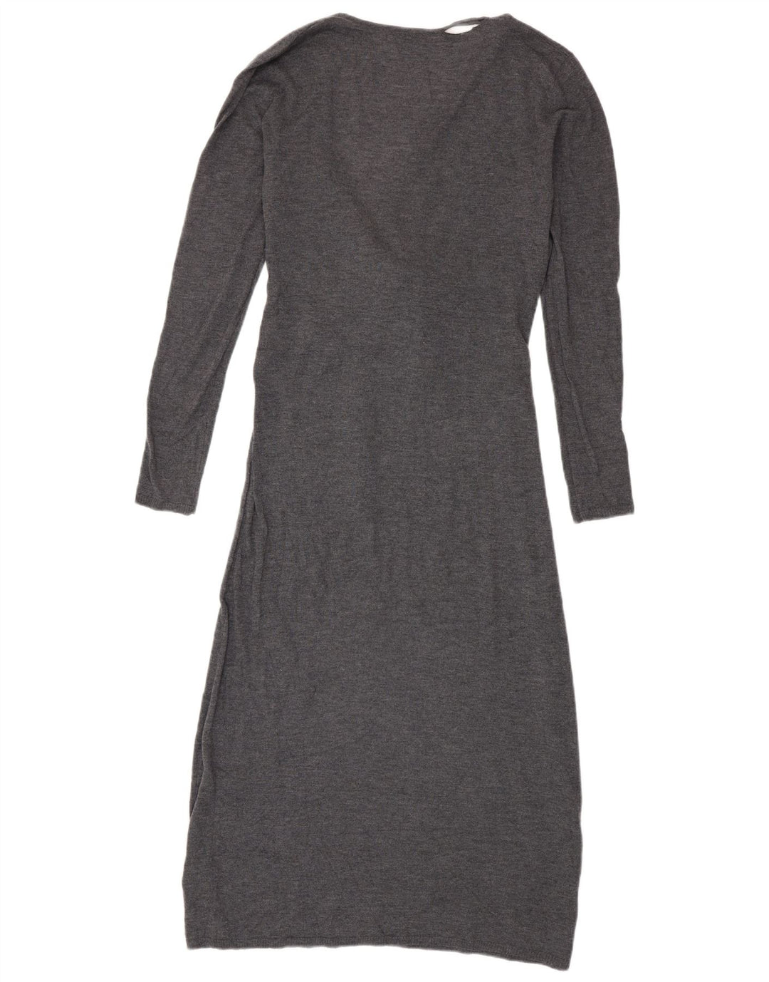 Zara Dame Langærmet Jumper Dress UK 10 Small Grå Polyester