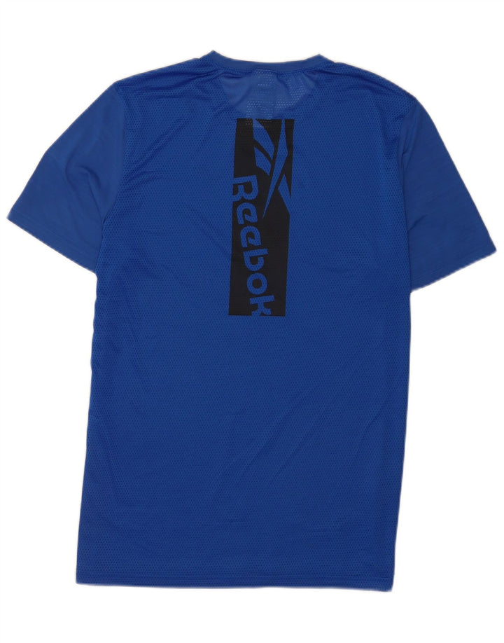 Reebok Herre høj grafisk T-shirt top stor blå nylon