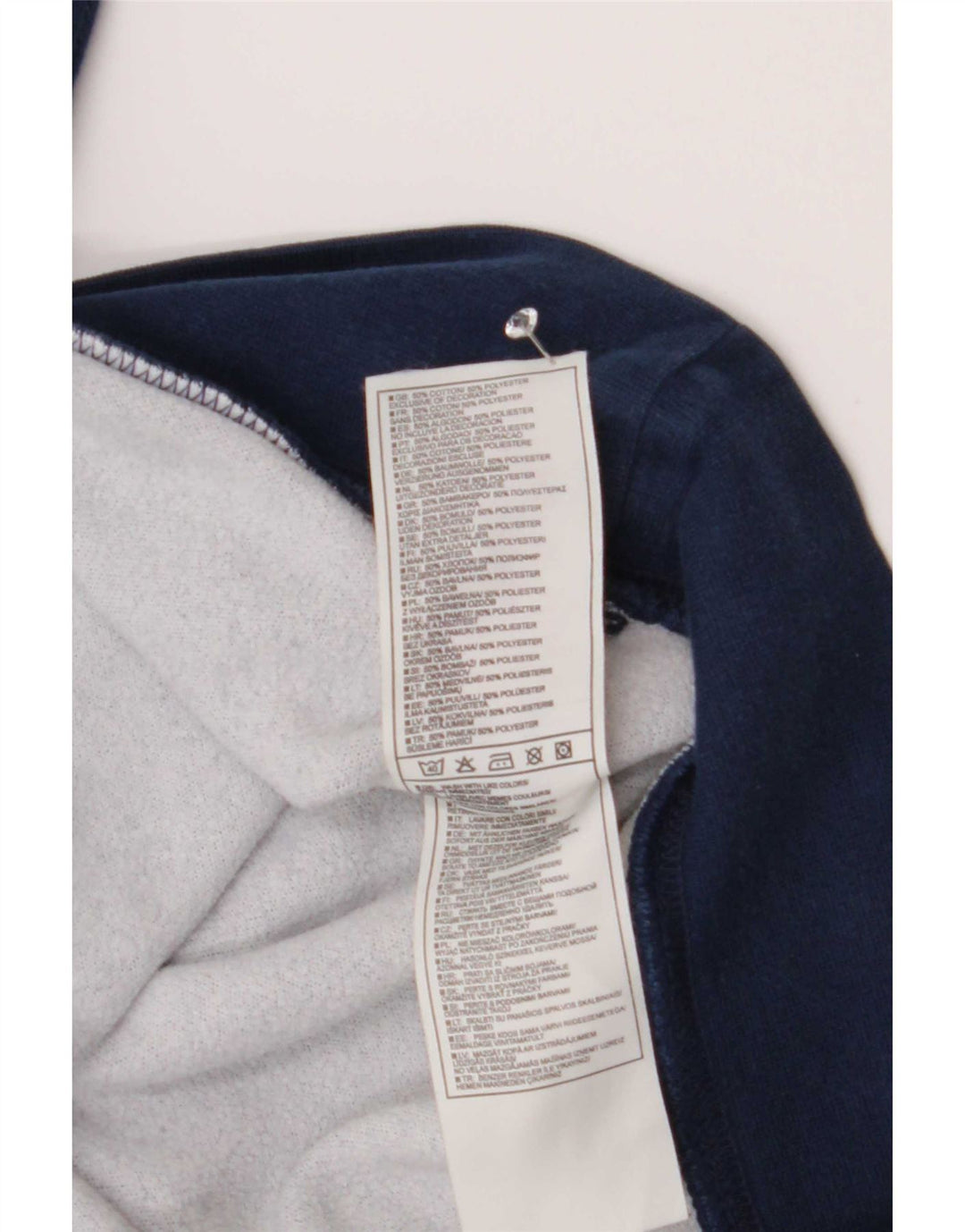 Nike grafisk sweatshirt til mænd UK 39/41 Medium marineblå bomuld