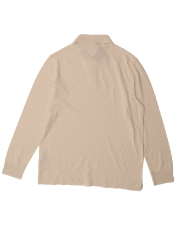 TOMMY HILFIGER Herre Regular Fit Langærmet Polo Shirt Large Off White