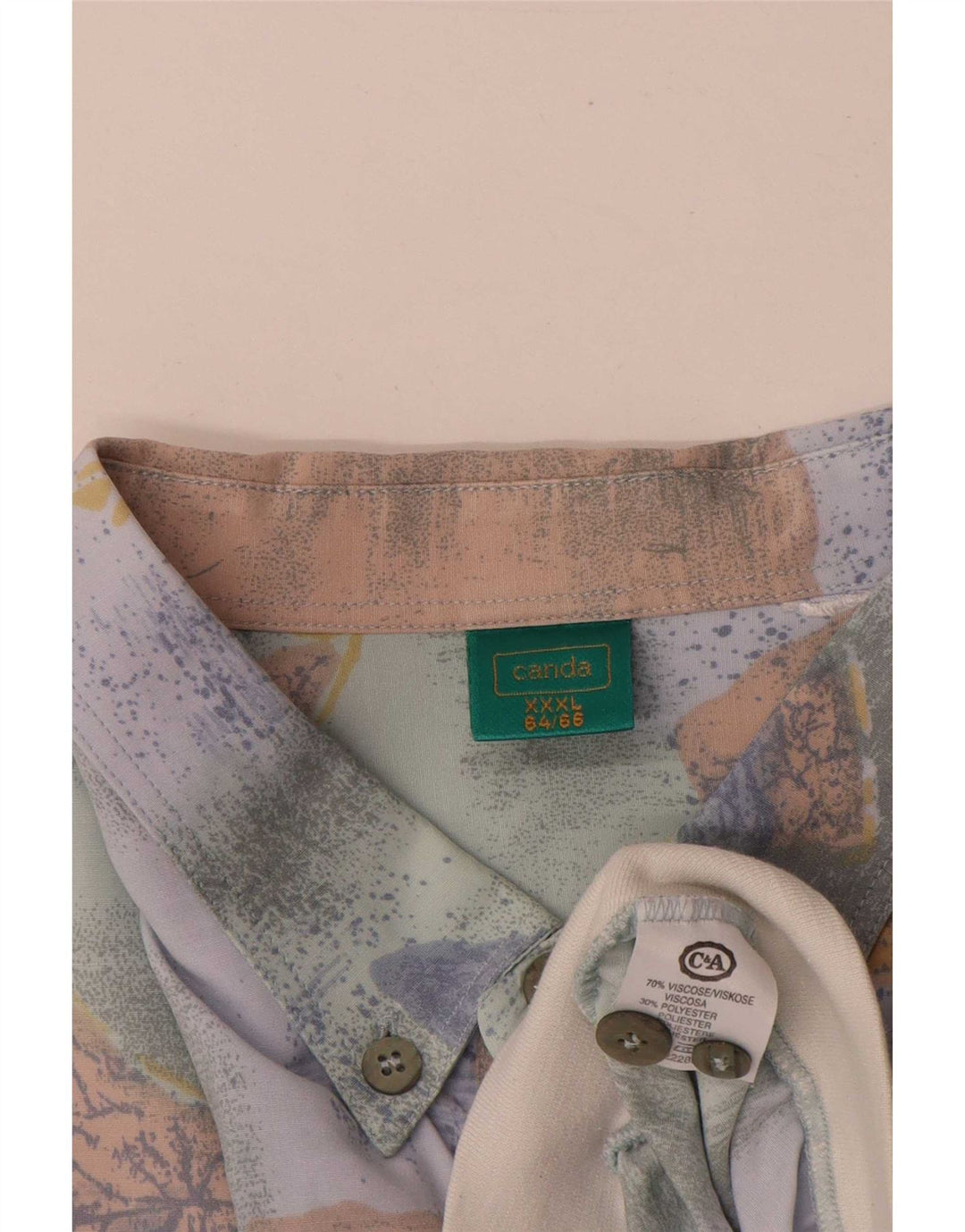 Canda Herre abstrakt mønster Kortærmet Pullover Shirt 3XL Flerfarvet