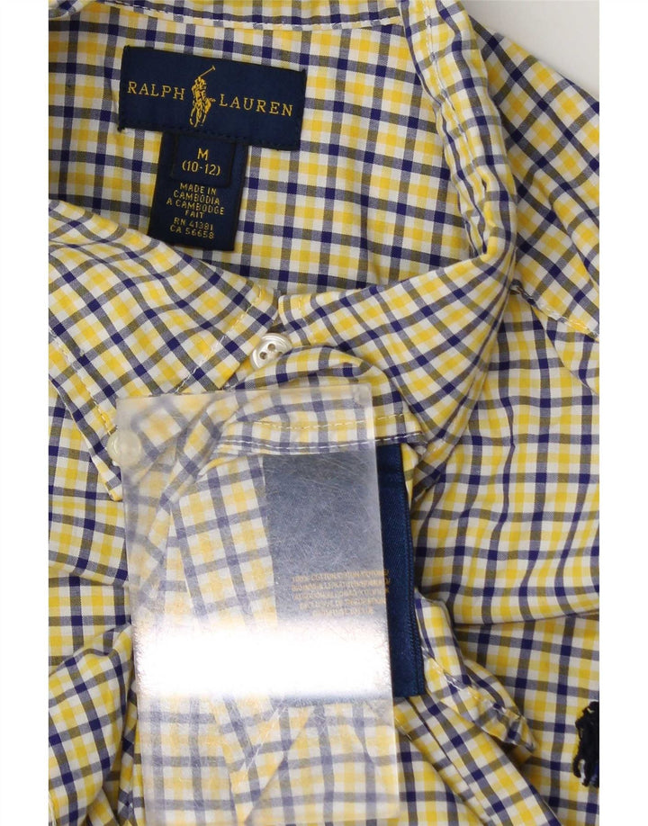 Ralph Lauren drengeskjorte 10-11 år Medium gul ternet bomuld