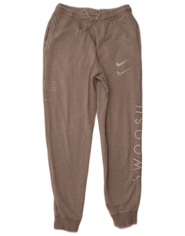 NIKE Womens Graphic Tracksuit Trousers Joggers UK 10 Small  Grey Cotton