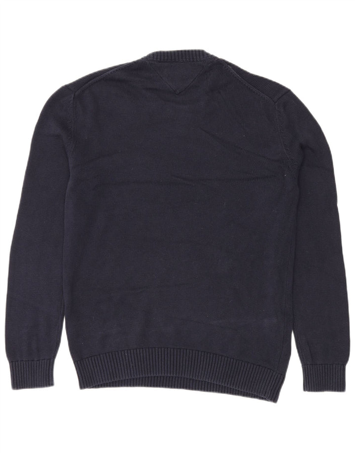 TOMMY HILFIGER sweater med rund hals til mænd mellem marineblå bomuld