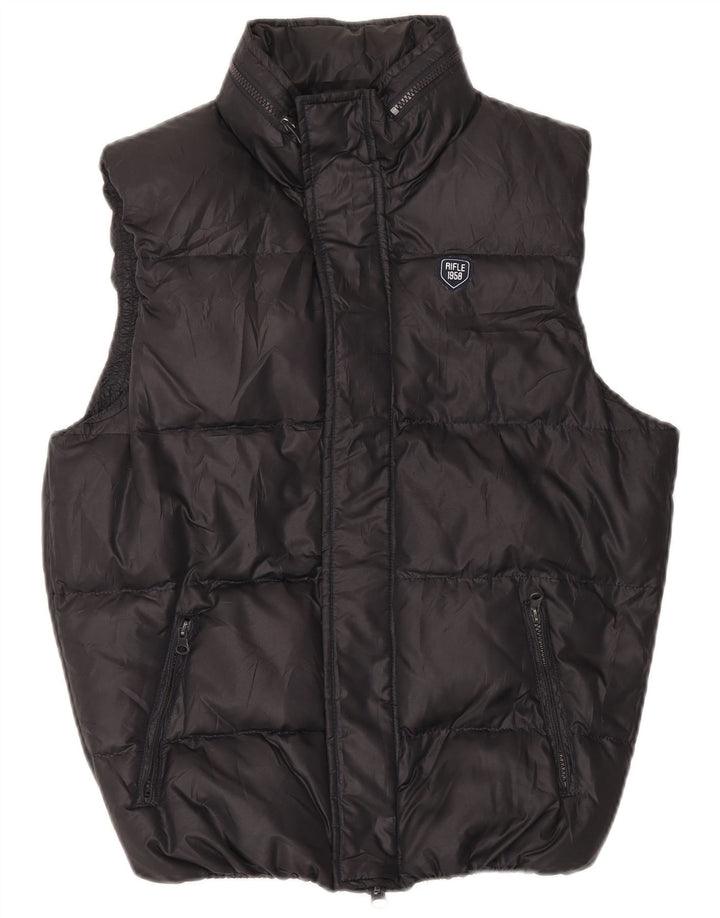 Rifle Herre Hætte polstret Gilet UK 36 Lille sort polyester