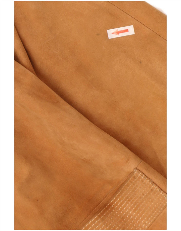 Vintage dame 3-knaps ruskind blazerjakke UK 14 Medium Beige