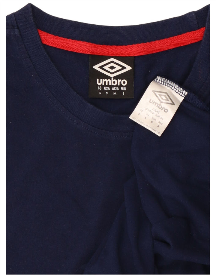 Umbro Herre T-Shirt Top Lille Marineblå Bomuld