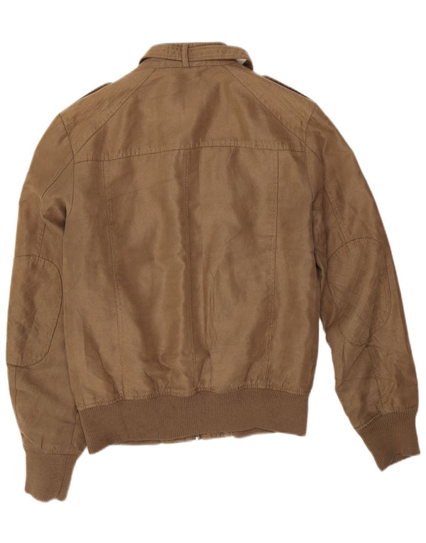 Zara Herre Military Bomber Jacket UK 36 Small Brown