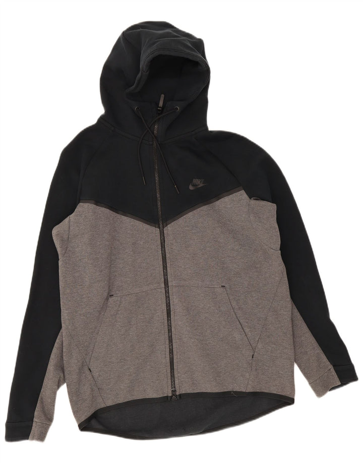 Nike hættetrøje med lynlås til mænd Large Black Colourblock Bomuld