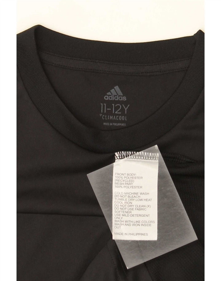 Adidas Boys Climacool Grafisk T-Shirt Top 11-12 År Sort Polyester