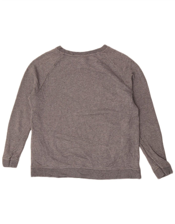 Nike Grafisk Sweatshirt Jumper UK 14 Medium Grey Flecked Bomuld
