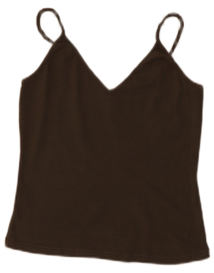BENETTON Dame Crop Cami Top UK 4 XS Khaki