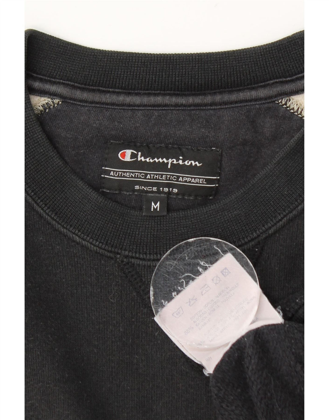 Champion Herre Grafisk Sweatshirt Jumper Medium Sort Colourblock Bomuld