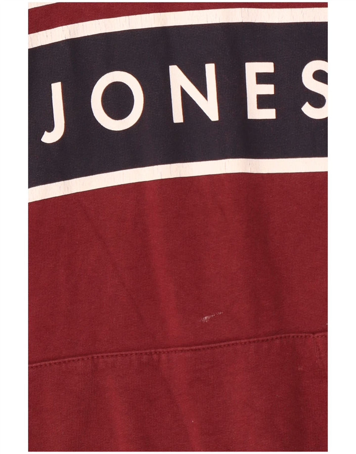 JACK & JONES Herre Core Graphic Hoodie Jumper Medium Bourgogne Bomuld