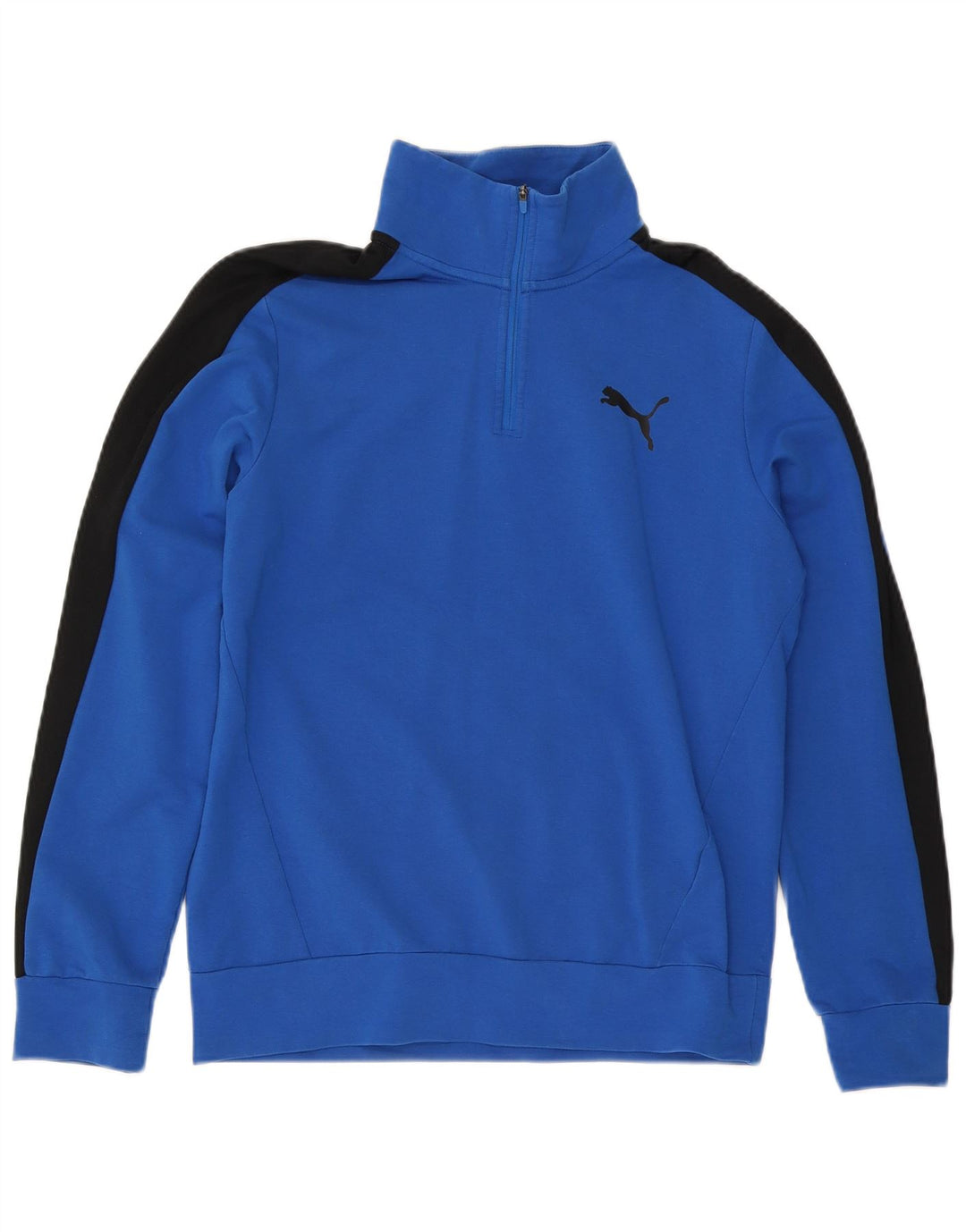 PUMA Sweatshirt med lynlås til mænd, medium blå farveblok