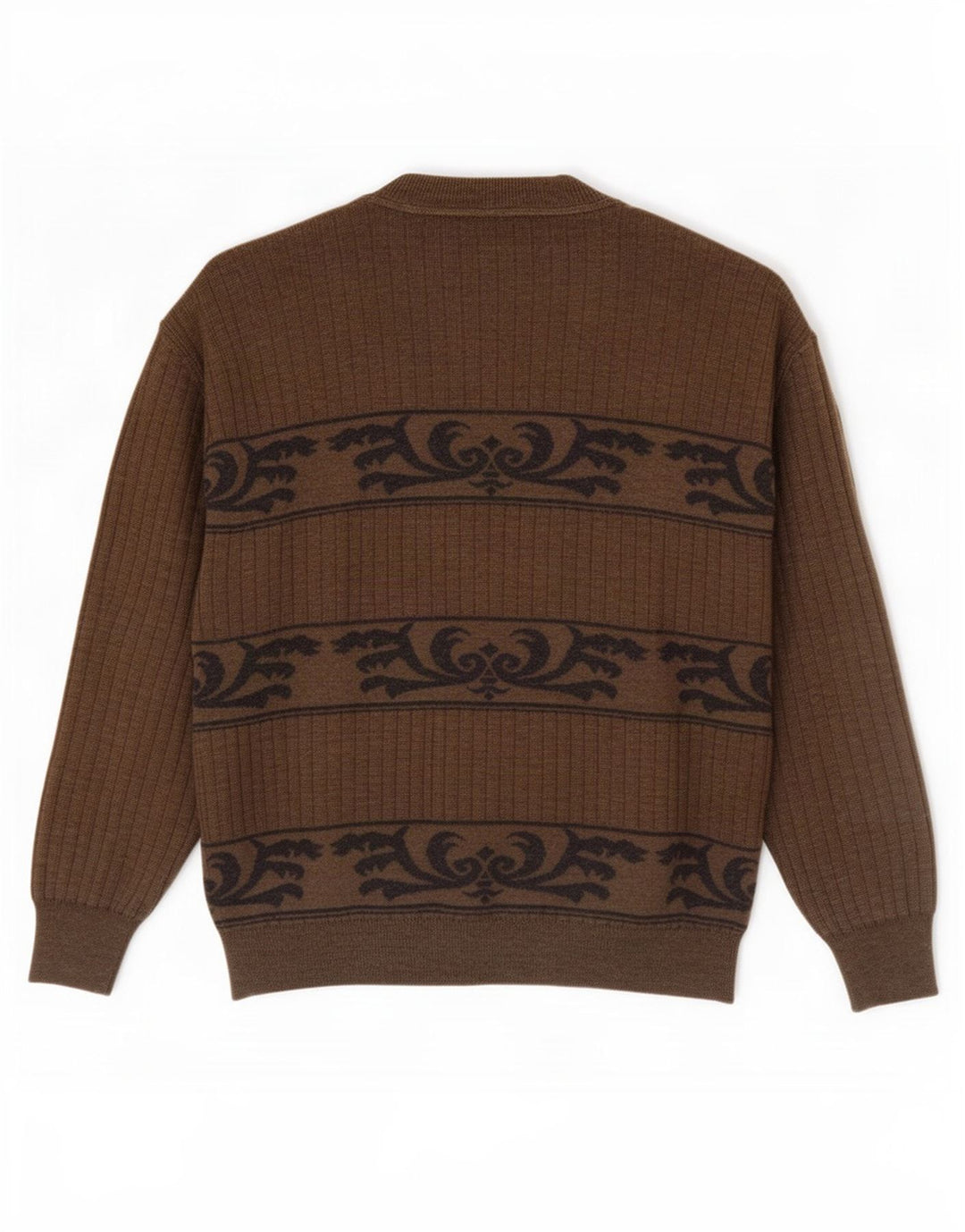 DALMINE Herre Cardigan Sweater IT 52 Large Khaki Paisley New Wool