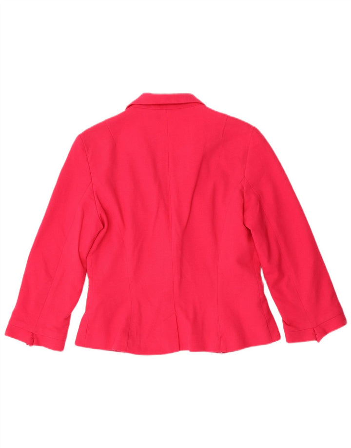 Zara Womens Crop 1-knap blazerjakke UK 14 Large Pink Bomuld